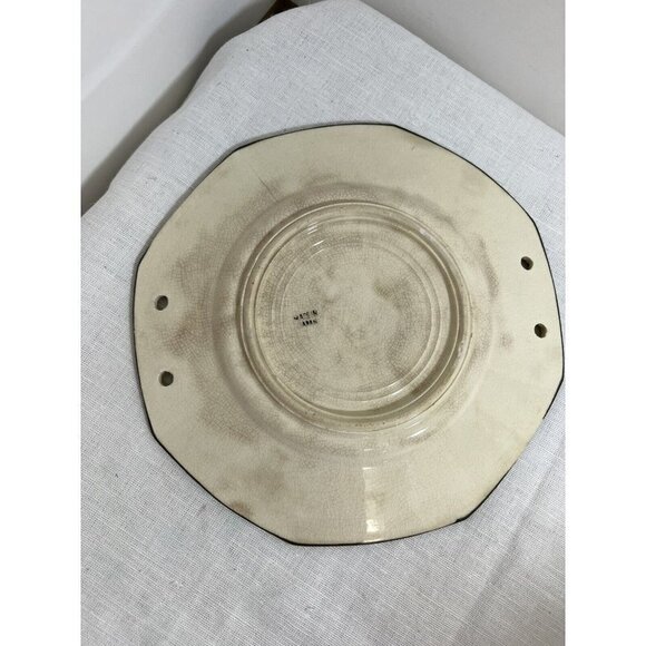 Vintage Japanese Hand Painted Serving Plate 8 3”4 With Holes - Picture 4 of 5